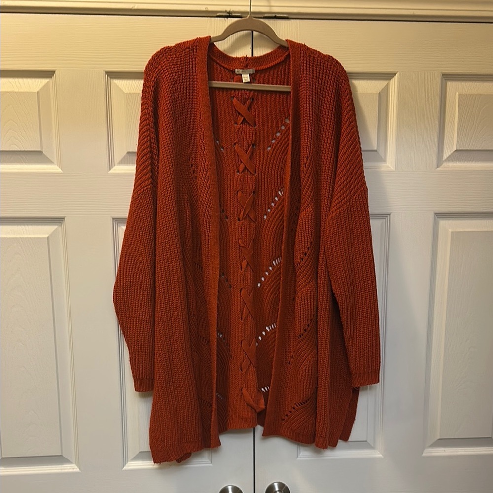 Women's Orange Sweater Cardigan